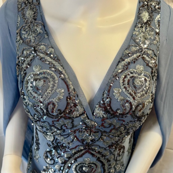 R&M RICHARDS Drape Back Sequin Embellished Gown - Picture 6 of 16